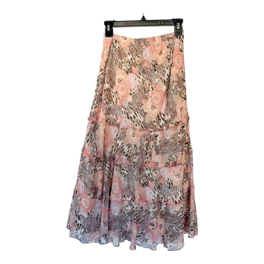 Vintage coral and leopard maxi skirt